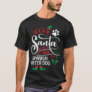 Camiseta Canino de Água Espanhol Cachorro de Natal Família 