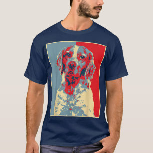 Camiseta Canino Trabalho de arte da Vintage Silhouette Brit