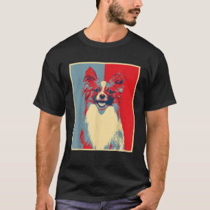 Camiseta Canino Trabalho de arte Vintage Silhouette Papillo