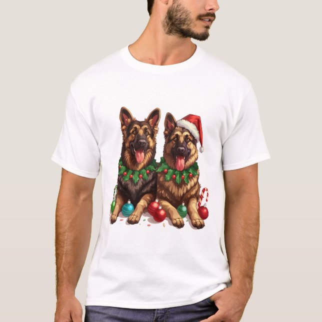 Camiseta Caninos de German shepherd de Natal (Frente)