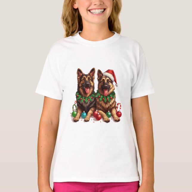 Camiseta Caninos de German shepherd de Natal (Frente)