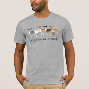 Camiseta Caninos De Greyhound Italianos Com Texto Personali