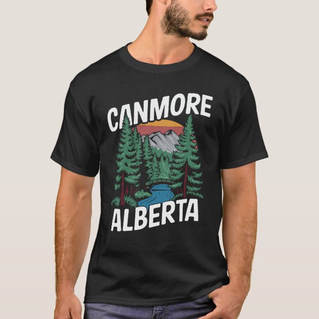 Camiseta Canmore alberta, cidade de montanha. (Frente)