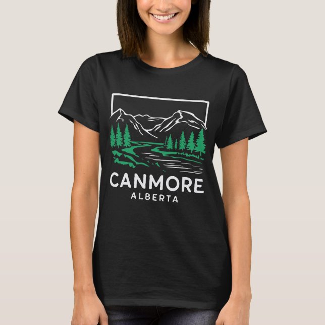Camiseta Canmore Alberta, Retro Town (Frente)