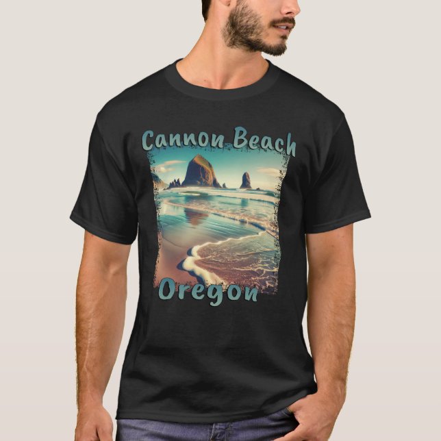 Camiseta Cannon Beach, Oregon, EUA - Relaxando o Mar (Frente)