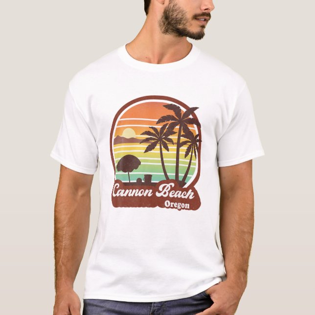 Camiseta Cannon Beach Oregon OR Retro (Frente)