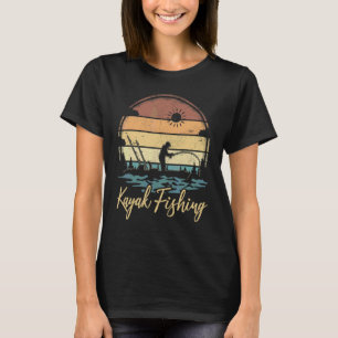 Camiseta Canoa de Pescador Caiaque Vintage Retro Caiaque Pe