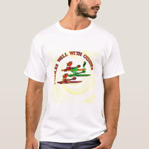 Camiseta Canoa do caiaque - pás bem com outro