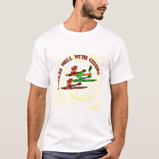 Camiseta Canoa do caiaque - pás bem com outro (Frente)