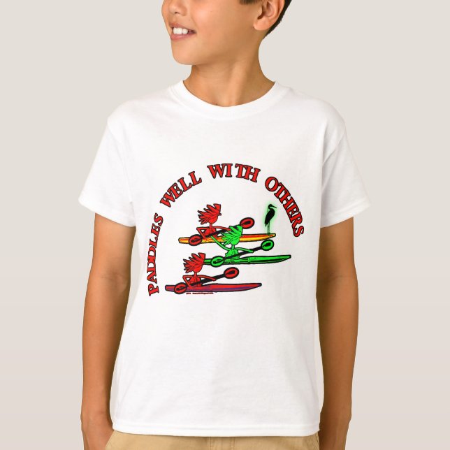 Camiseta Canoa do caiaque - pás bem com outro (Frente)