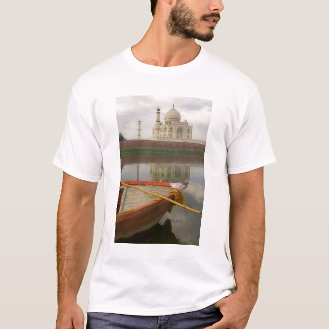 Camiseta Canoa em água com Taj Mahal, Agra, Índia (Frente)