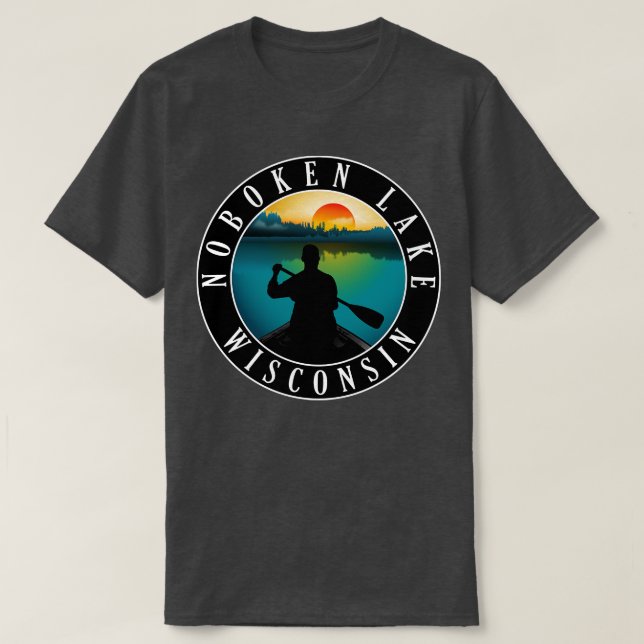 Camiseta Canoagem 2 do Noboken Lake Wisconsin (Frente do Design)