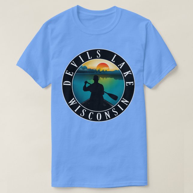 Camiseta Canoagem do Devils Lake Wisconsin (Frente do Design)