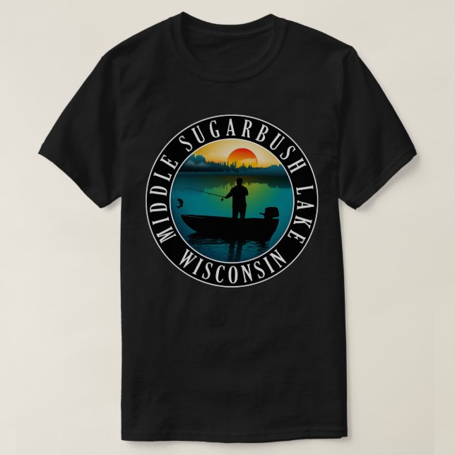 Camiseta Canoagem do Lago do Meio Sugarbush em Wisconsin (Frente do Design)