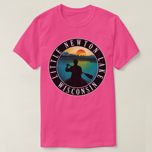 Camiseta Canoagem do Little Newton Lake Wisconsin (Frente do Design)