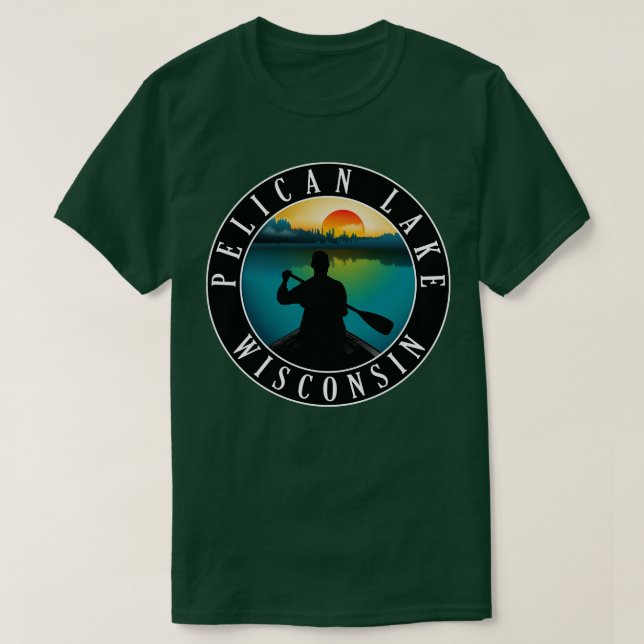 Camiseta Canoagem do Pelican Lake Wisconsin (Frente do Design)