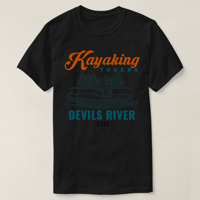 Camiseta canoagem do rio texas kayaking tours (Frente do Design)