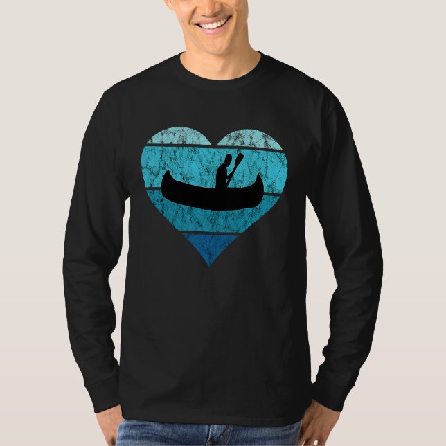 Camiseta Canoe Driver Heart Kayak Driving Canoe Retro Vinta (Frente)