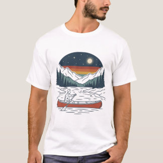 Camiseta Canoeista no rio da montanha