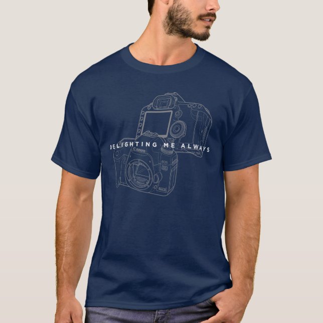 Camiseta Canon que deleita sempre o esboço legal do preto (Frente)