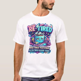 Camiseta Cansado de Novo Amante do Café Tipografia Retro En