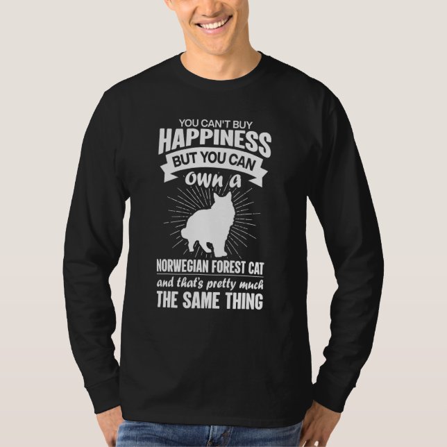 Camiseta Can't Buy Happiness But Can Buy A Norwegian Forest (Frente)
