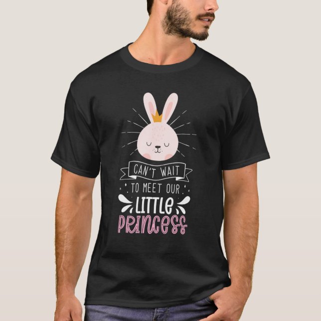 Camiseta Can't Wait To Meet Our Little Prince Bunny Gender  (Frente)