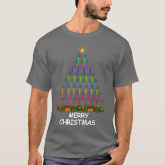 Camiseta Cantando Christmasree Feliz Vintage de Natal