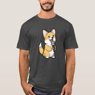 Camiseta Cantando em Cute Corgi