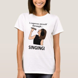 Camiseta Cantando Eu Me Expresso Através do Canto
