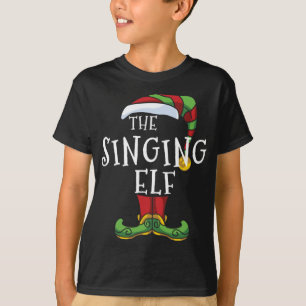 Camiseta Cantando Família Elf Correspondendo Presente de Na