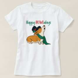 Camiseta Cantando T-Shirt no Natal Corgi