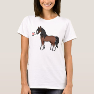 Camiseta Cantão de Marrom Gypson Vanner Shire Clydesdale Lo