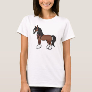 Camiseta Cantão de Marrom Gypsy Vanner Shire Clydesdale Hor