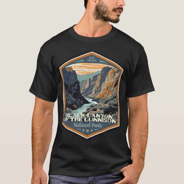 Camiseta Cantão Negro Do Parque Nacional De Gunnison Wpa (Frente)