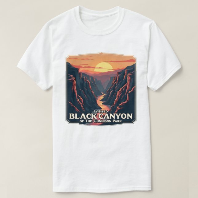Camiseta Cantão Negro do Parque Nacional Gunnison (Frente do Design)