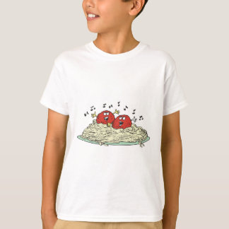 Camiseta cantar almôndegas no espaguete