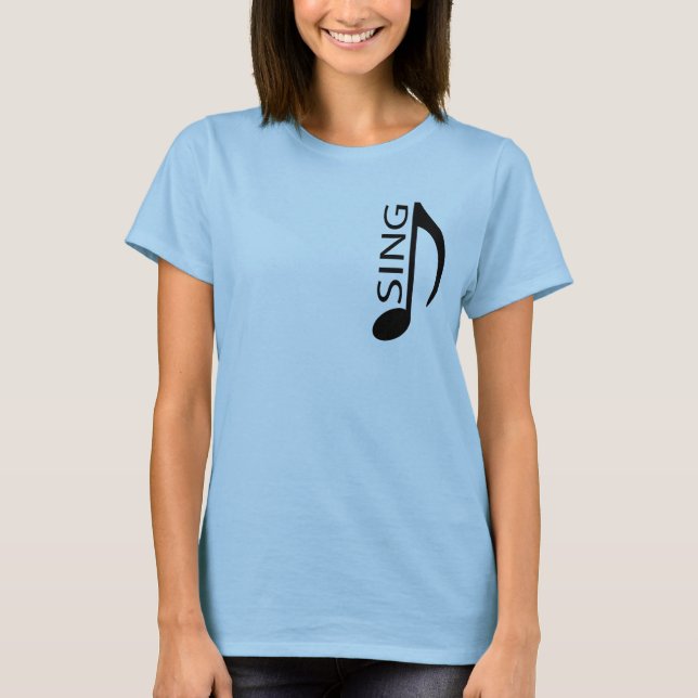 Camiseta Cante o t-shirt da nota da música (Frente)