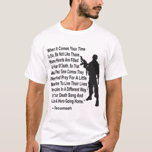 Camiseta Cante sua canção da morte e morra como um herói #