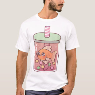 Camiseta Canteiro De Peixe-Justo Nadando Em Boba Tea