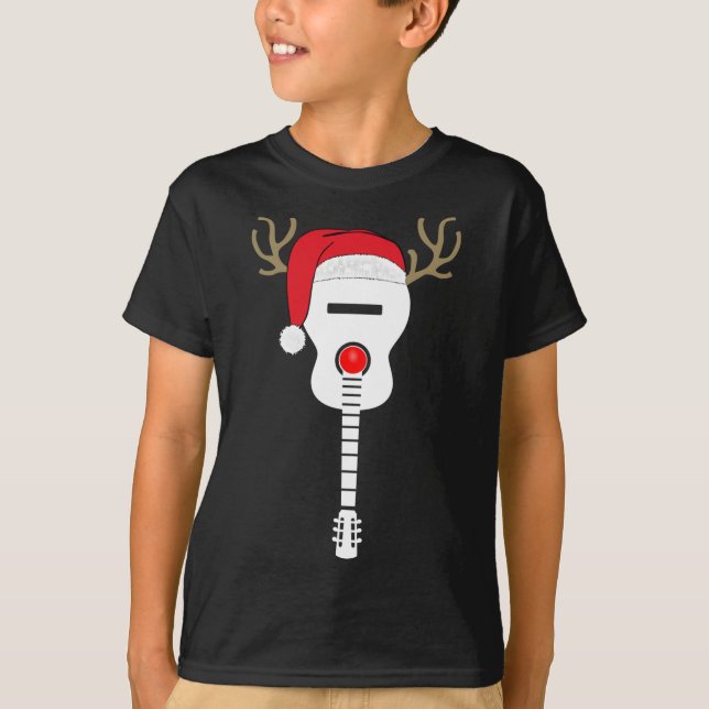 Camiseta Canteiros de chapéu de guitarra de Natal (Frente)