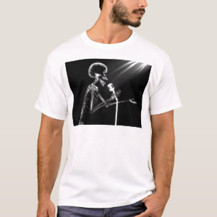 CAMISETA CANTO DE ESQUELETO DO RAIO X EM MIC RETRO - B&W