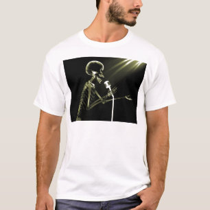 CAMISETA CANTO DE ESQUELETO NO MIC RETRO - AMARELO DO RAIO
