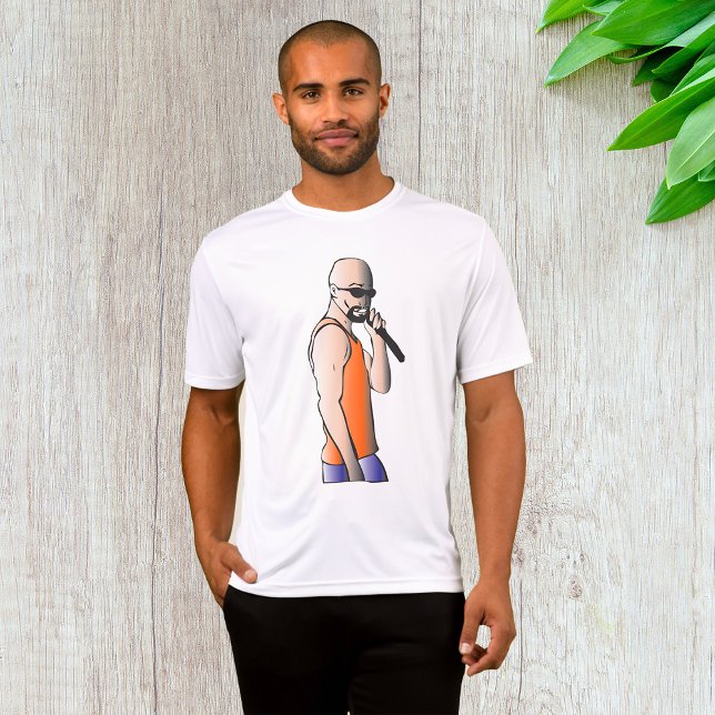 Camiseta Cantor de Cara Sálida Hip Hop legal com Microfone (Criador carregado)