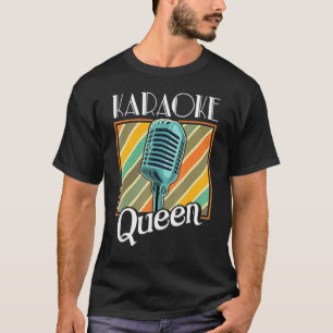 Camiseta Cantor De Microfones Karaoke Queen Retro Karaoke