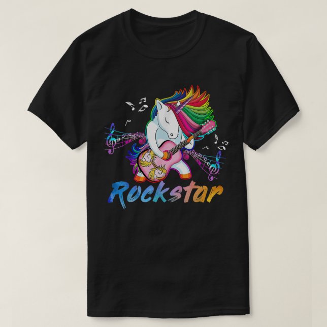 Camiseta Cantor de música rock star Guitar Rockin (Frente do Design)