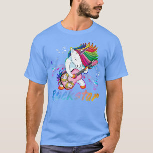 Camiseta Cantor de Música Rockin Guitar, estrela do Unicorn
