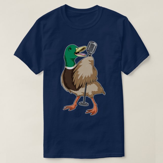 Camiseta Cantor de Pato Microfone Música (Frente do Design)