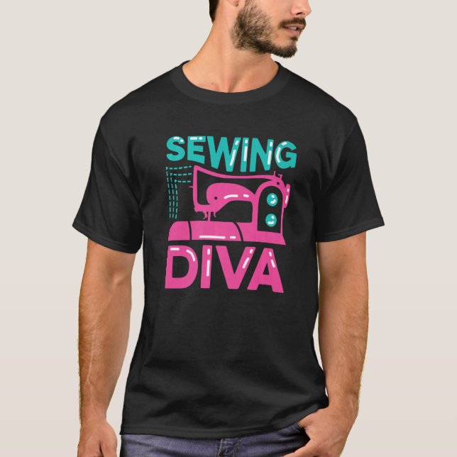 Camiseta Cantor Ou Artista De Sewing Diva (Frente)