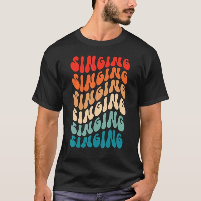 Camiseta Cantor Retro Groovy Retro 70s Hippie Boho (Frente)